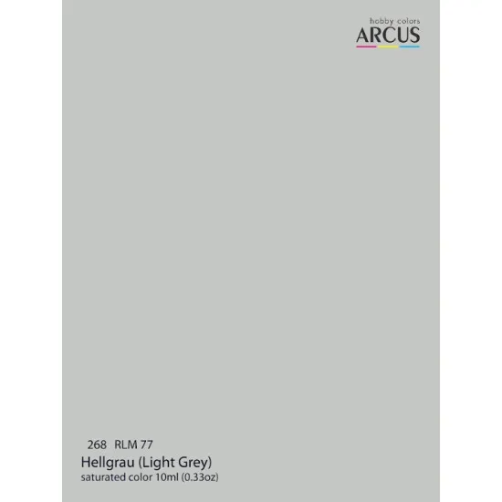 Arcus A268 Acrylic Paint 268 Rlm 77 Hellgrau Light Gray Saturated Color