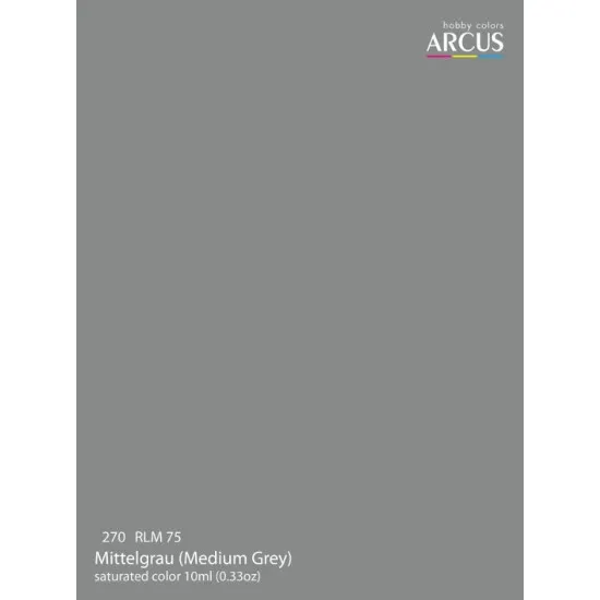 Arcus A270 Acrylic Paint 270 Rlm 75 Mittelgrau Saturated Color