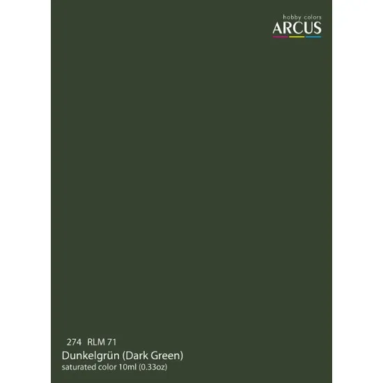 Arcus A274 Acrylic Paint Rlm 71 Dunkelgrun Dark Green Saturated Color