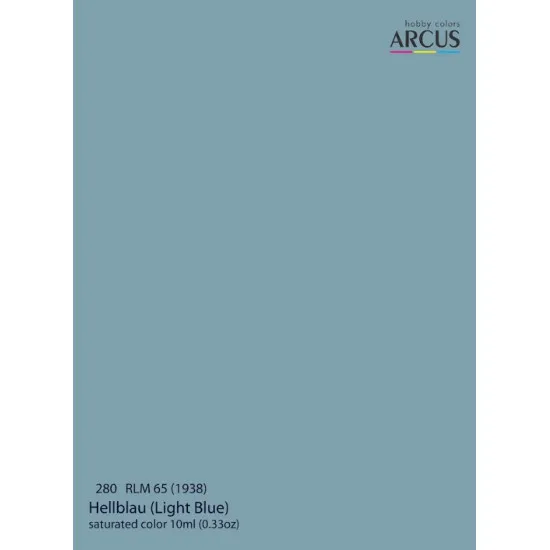 Arcus A280 Acrylic Paint Rlm 65 1938 Hellblau Saturated Color