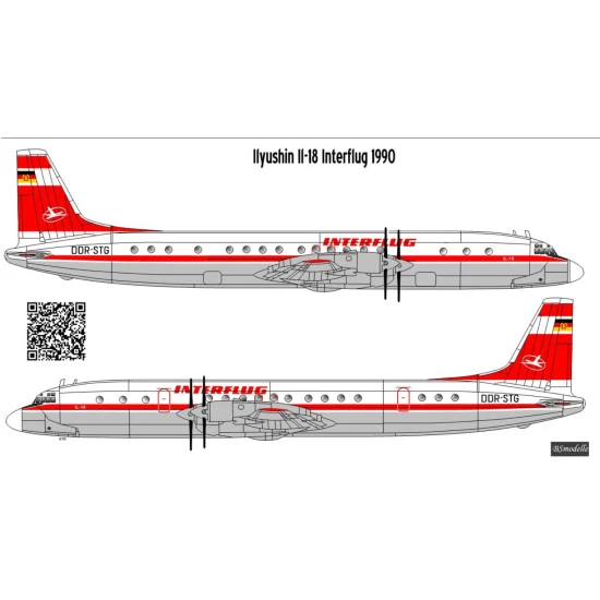 Bsmodelle 144600 1/144 Ilyushin Il 18 Interflug Decal For Aircraft Model Kit