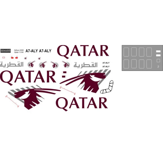 Bsmodelle 144602 1/144 Airbus A350 Qatar Airways Decal Model
