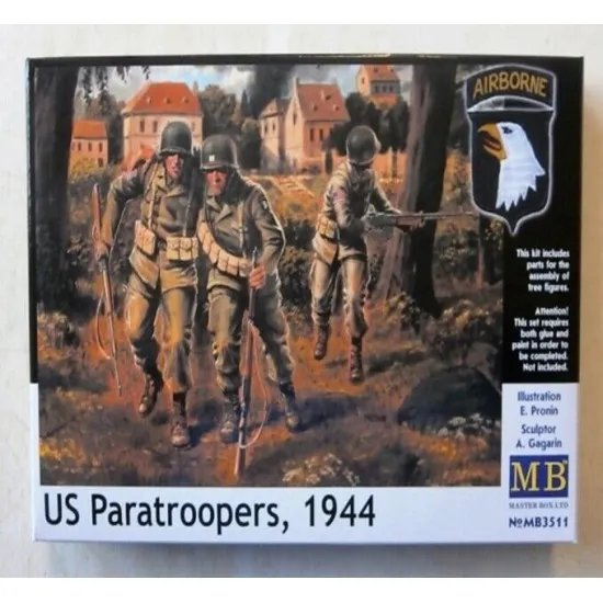 Master Box 3511 1/35 Us Paratroopers 1944 Figures Model Kit