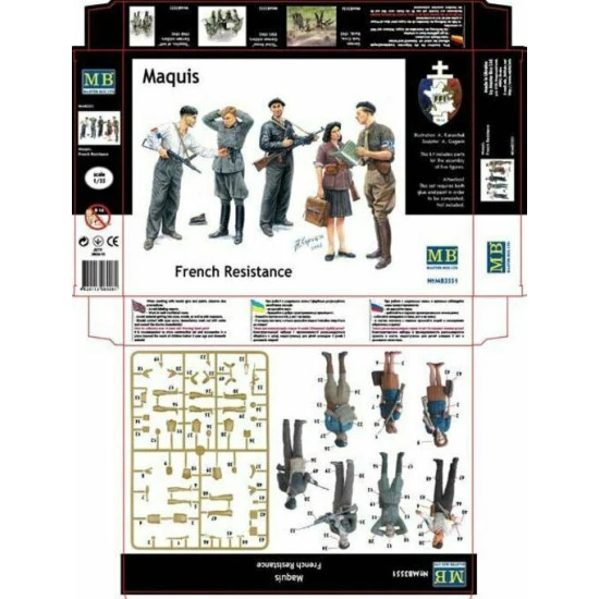 Master Box 3551 1/35 Wwii Maquis French Resistance 1944 Plastic Model