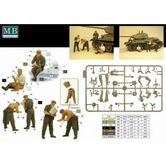 Master Box 3535 1/35 Russian Tankmen 1943 1944 Plastic Model
