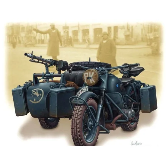 Master Box 3528 1/35 Wwii German Motorcycle Plastic Model