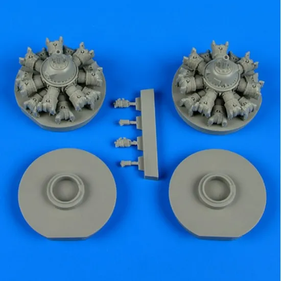 Quickboost 48554 1/48 B-25 Mitchell Engines For Italeri Accessories For Aircraft