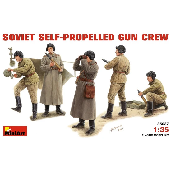 Miniart 35037 1/35 Soviet Self Propelled Gun Crew Plastic Figures Kit