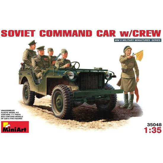 Miniart 35048 1/35 Soviet Command Car W.crew Plastic Model Kit