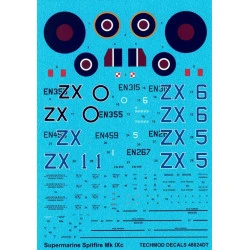 Techmod 48024 1/48 Supermarine Spitfire Mk.ix 1943 N.africa Aircraft Wet Decal