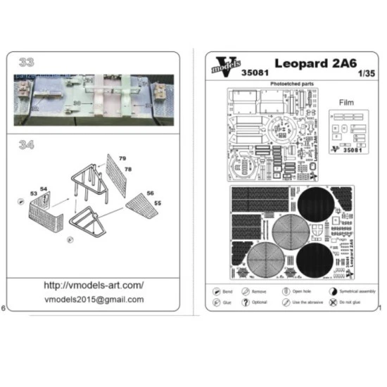 Vmodels 35081 1/35 Leopard 2a6 Photo Etched Accessories