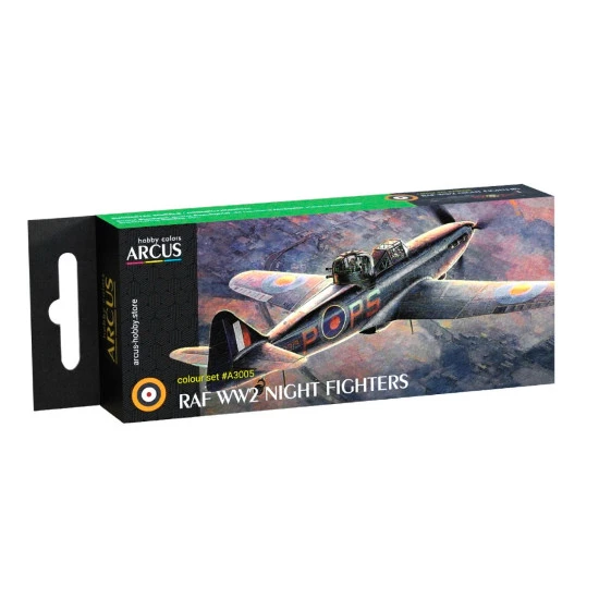 Arcus A3005 Acrylic Paints Set Raf Ww2 Night Fighters 6 Colors In Set 10ml Arcus A3005 Acrylic Paints Set Raf Ww2 Night Fighters 6 Colors In Set 10ml