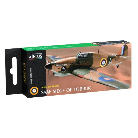Arcus A3016 Acrylic Paints Set Saaf Siege Of Tobruk 6 Colors In Set 10ml