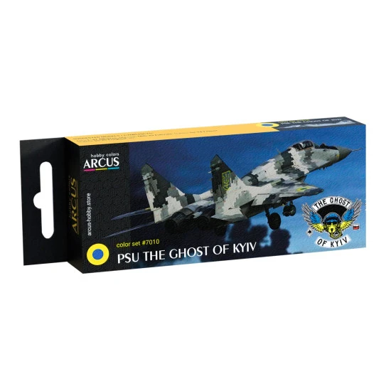 Arcus A7010 Acrylic Paints Set Psu The Ghost Of Kyiv 6 Colors In Set 10ml