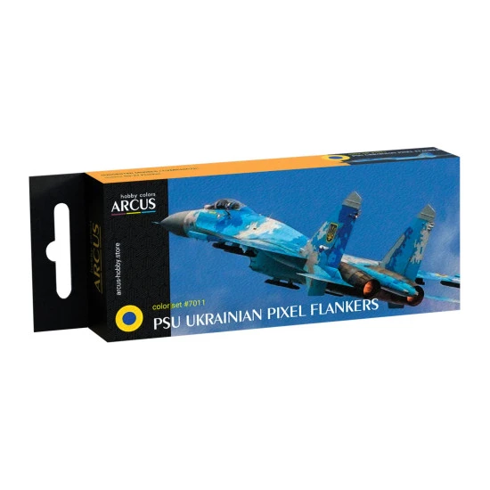 Arcus A7011 Acrylic Paints Set Psu Ukrainian Flankers 6 Colors In Set 10ml