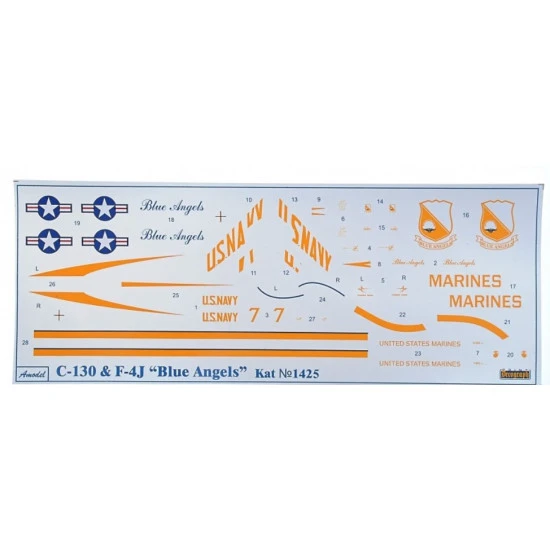 Amodel 1425 1/144 C130 F4j Transport Aircraft Blue Angels Fighter