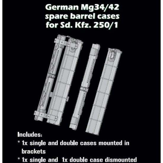 Sbs 3d028 1/35 German Mg34/42 Spare Barrel Cases For Sd. Kfz. 250/1