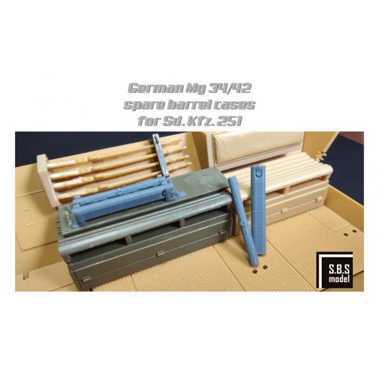 Sbs 3d030 1/35 German Mg34/42 Spare Barrel Cases For Sd. Kfz. 251