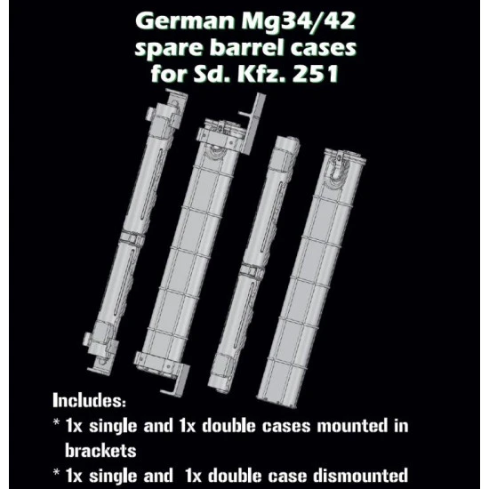 Sbs 3d030 1/35 German Mg34/42 Spare Barrel Cases For Sd. Kfz. 251