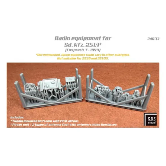 Sbs 3d033 1/35 Radio Equipment For Sd.kfz. 251/1 Fusprech.f 1944