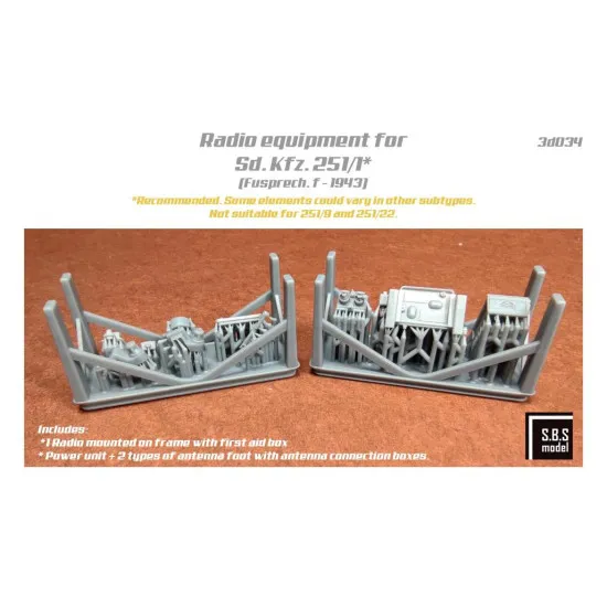 Sbs 3d034 1/35 Radio Equipment For Sd.kfz. 251/1 Fusprech.f 1943 Resin Model Kit