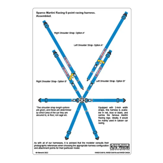 Kits World Kw3d124020 1/24 3d Decal Sparco Martini Racing 6-point Fhr Black