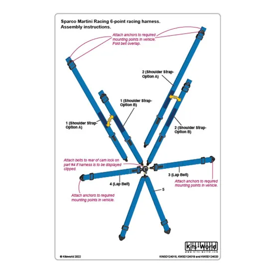 Kits World Kw3d124020 1/24 3d Decal Sparco Martini Racing 6-point Fhr Black