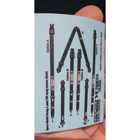 Kits World Kw3d124020 1/24 3d Decal Sparco Martini Racing 6-point Fhr Black