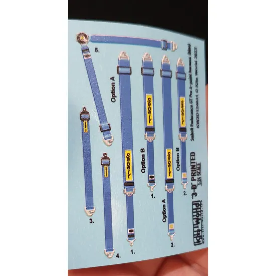 Kits World Kw3d124031 1/24 3d Decal Sabelt Endurance Gt Pro 6-point Harness Blue