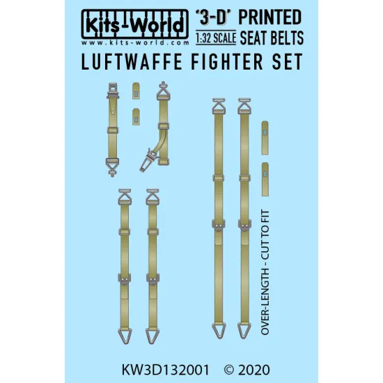 Kits World Kw3d132001 1/32 3d Decals Luftwaffe Fighter Seat Belt Set