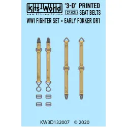 Kits World Kw3d132007 1/32 Wwi Fighter Set Early Fokker Dr1 Seat Belt Set
