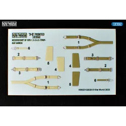Kits World Kw3d132029 1/32 3d Decal Seat Belt Decals Messerschmitt Bf 109e-1-3-7