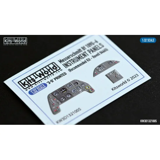 Kits World Kw3d1321005 1/32 3d Decal Messerschmitt Bf 109g-6 Instrument Panel