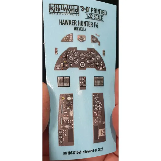 Kits World Kw3d1321046 1/32 3d Decal Hawker Hunter F.6 Cockpit And Interior Revell