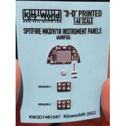 Kits World Kw3d1481047 1/48 Cockpit Instrument Panel Spitfire Griffon Mkxiv/Xviii