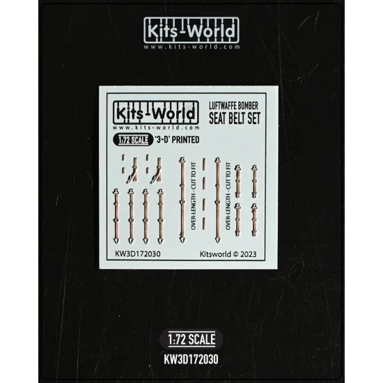 Kits World 3d172030 1/72 3d Decals Luftwaffe Bomber Seat Belt Set