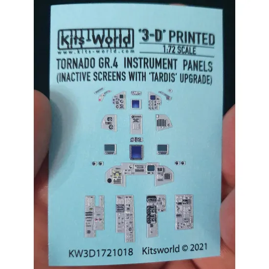 Kits World 3d1721018 1/72 Instrument Panel Panavia Tornado Gr.4 Tardis Inacvtive Screens