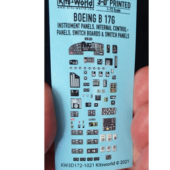 Kits World Kw3d1721021 1/72 Cockpit Instrument Panel Boeing B-17g Flying Fortress