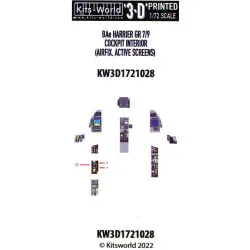 Kits World Kw3d1721028 1/72 3d Decal Bae Harrier Gr.7/9 Cockpit Interior Active