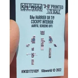Kits World Kw3d1721029 1/72 Bae Harrier Gr.7 9 Cockpit Screens Off For Airfix