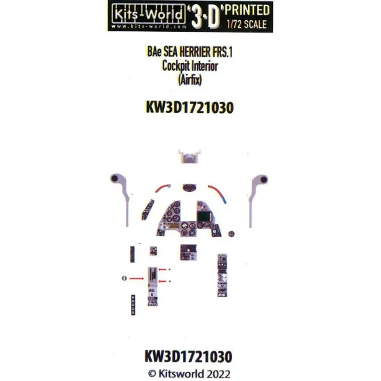 Kits World Kw3d1721030 1/72 3d Decal Bae Harrier Frs.1 Cockpit Interior Airfix