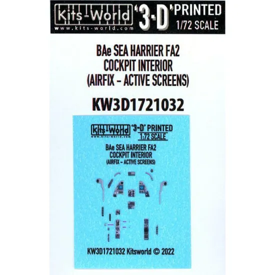 Kits World 3d1721032 1/72 3d Decal Bae Harrier Fa2 Cockpit Interior Screen Active