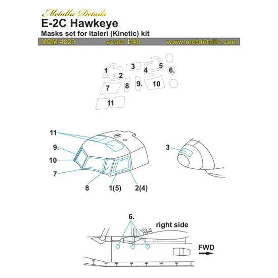 Metallic Details Mdm4829 1/48 E 2c Hawkeye. Masks Italeri Kinetic Accessories Metallic Details Mdm4829 1/48 E 2c Hawkeye. Masks Italeri Kinetic Accessories