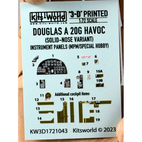 Kits World 3d1721043 1/72 3d Decal Cockpit Instrument Panel Douglas A-20g