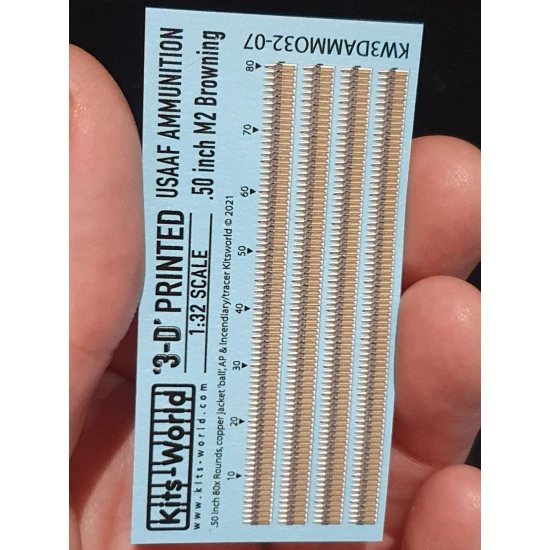 Kits World 3da3207 1/32 3d Decal U.s.a.a.f Ammunition Belts 50 Inch M2 Browning