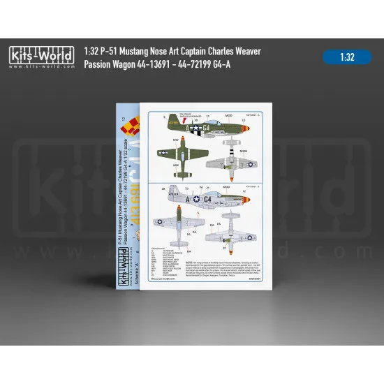 Kits World Kw132001 1/32 P-51d Mustang Captain Charles Weaver Passion Wagon