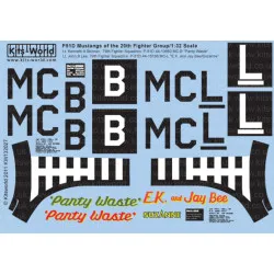 Kits World Kw132027 1/32 Decal For P-51d Mustangs 20th Of The Fighter Group