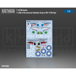 Kits World Kw132030 1/32 Decal For Curtiss P-40 Warhawks