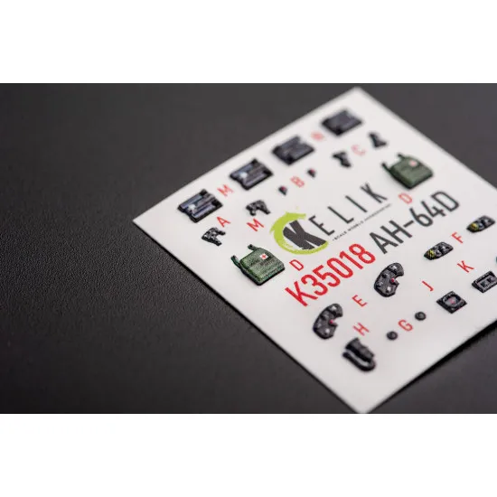 Kelik K35018 1/35 Ah-64d Apache Interior 3d Decals For Takom Kit Accessories For Aircraft