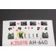 Kelik K35018 1/35 Ah-64d Apache Interior 3d Decals For Takom Kit Accessories For Aircraft